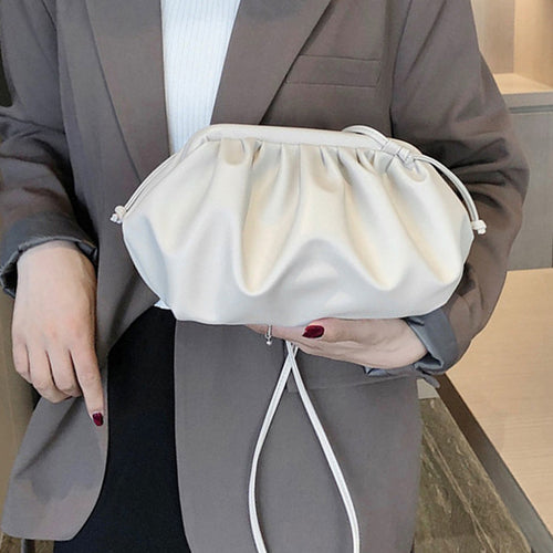 Black White PU Leather Clutch Handbag Shoulder Crossbody Bag Fashion