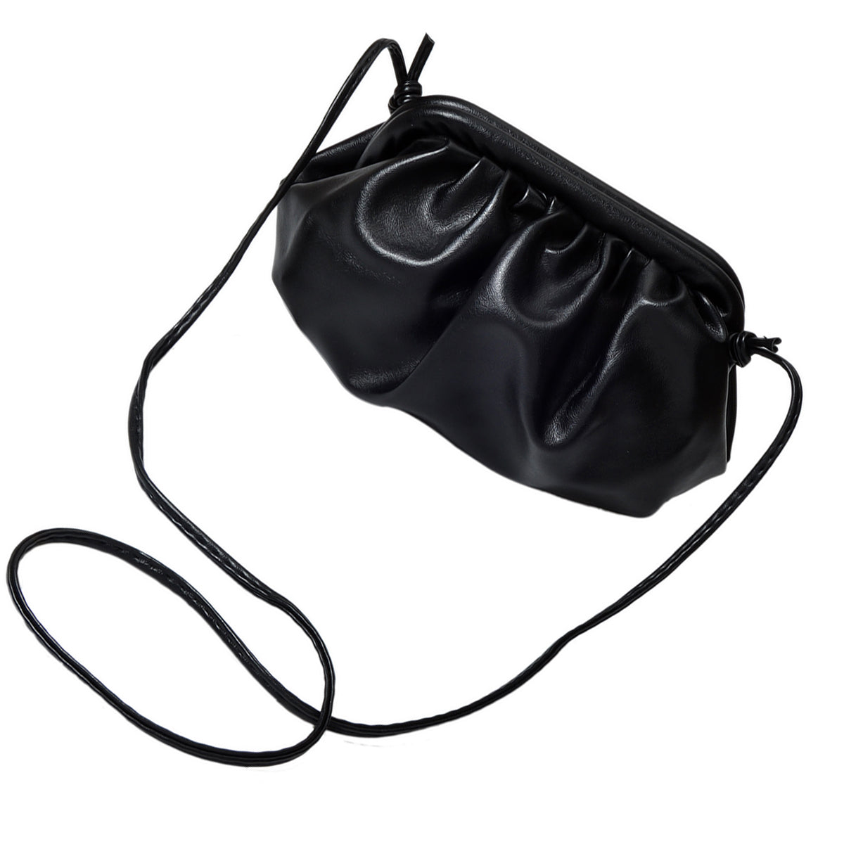Black White PU Leather Clutch Handbag Shoulder Crossbody Bag Fashion
