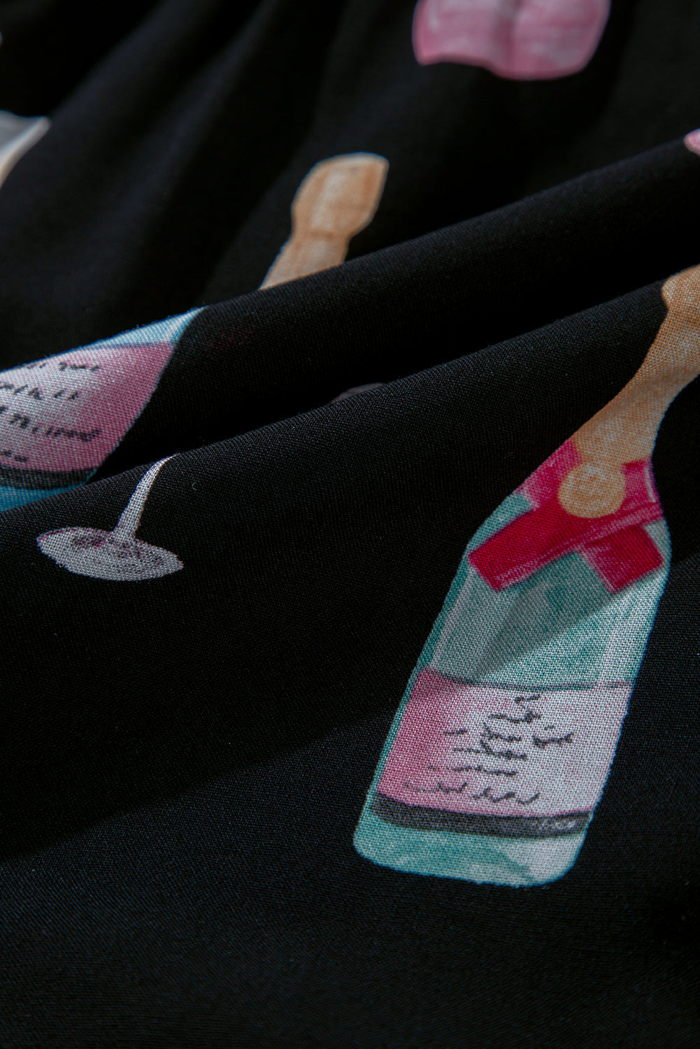 XX Valentine Wine Glass Bow Tie Pajama Set