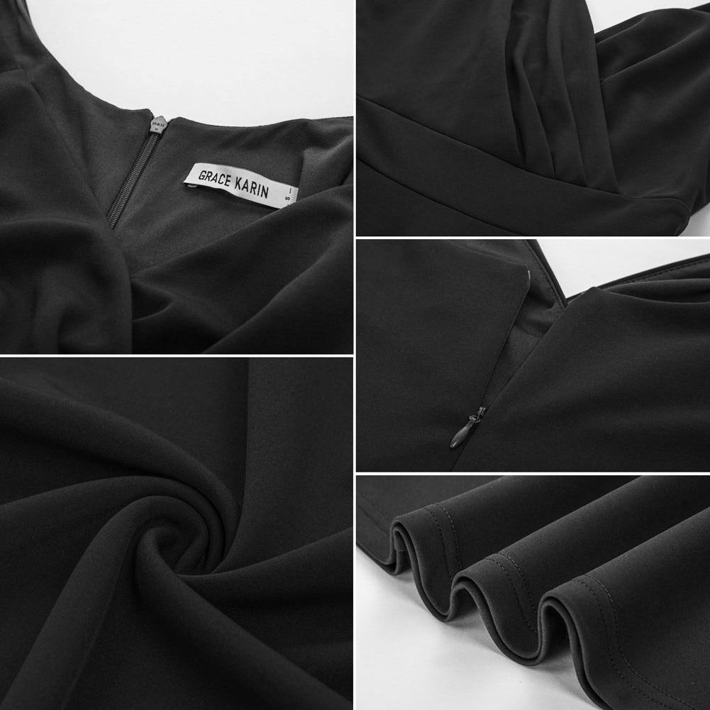Grace Karin Women V-Neck Cami Dress Summer Sexy U-Back Pleated Bodice