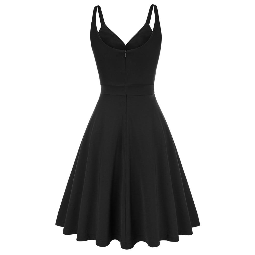 Grace Karin Women V-Neck Cami Dress Summer Sexy U-Back Pleated Bodice
