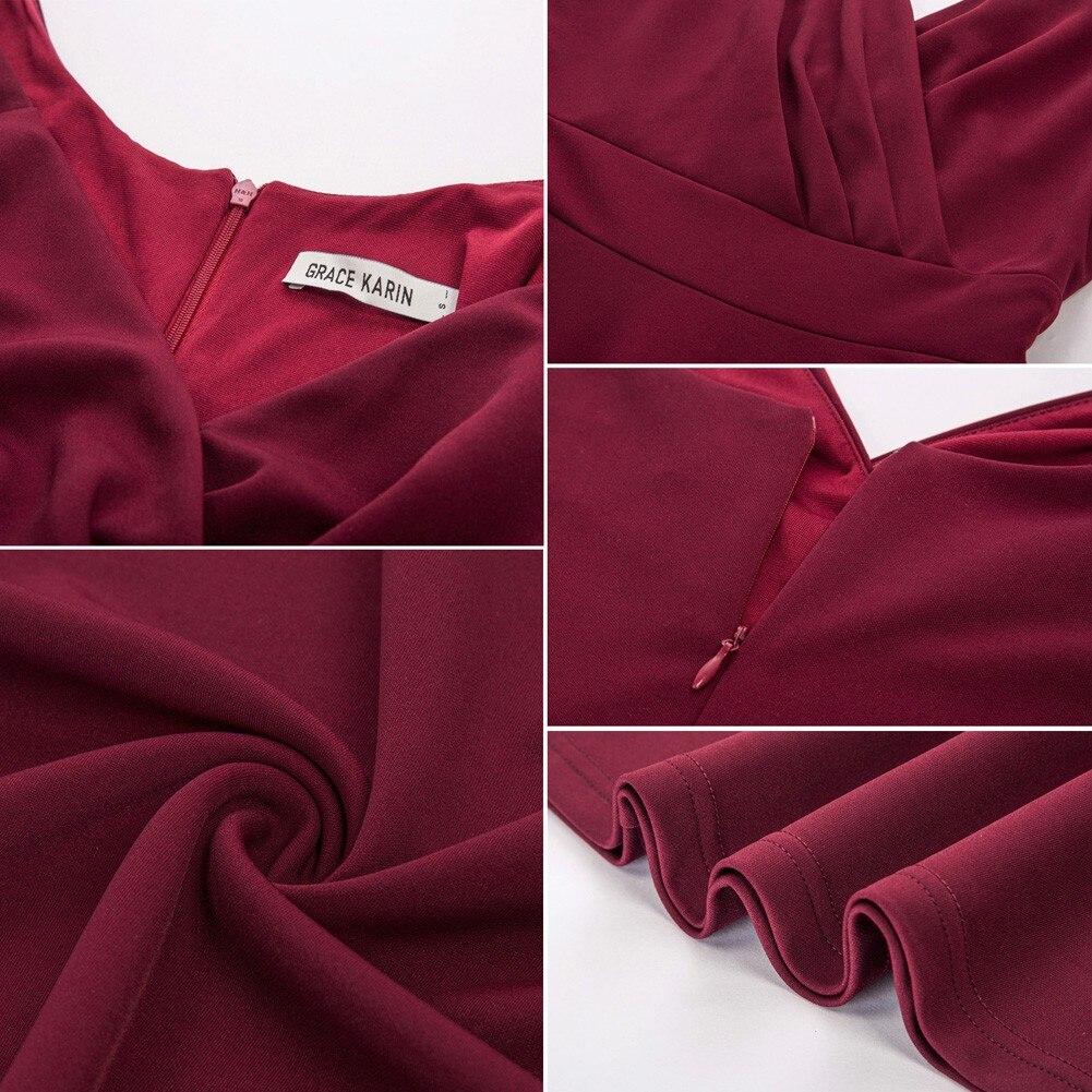 Grace Karin Women V-Neck Cami Dress Summer Sexy U-Back Pleated Bodice